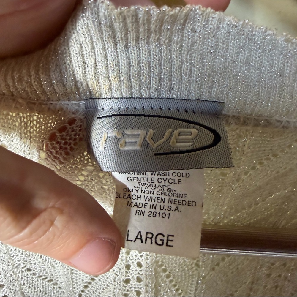 Rave Vintage Y2K Open Front Cropped Metallic Sweater Size XS - Picture 3 of 4